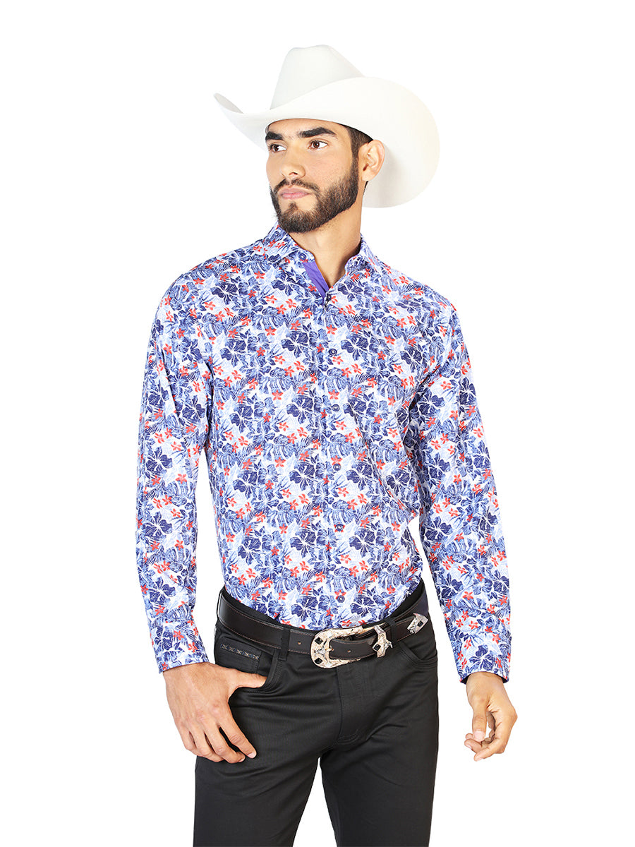 Blue Casual Long Sleeve Shirt 126278