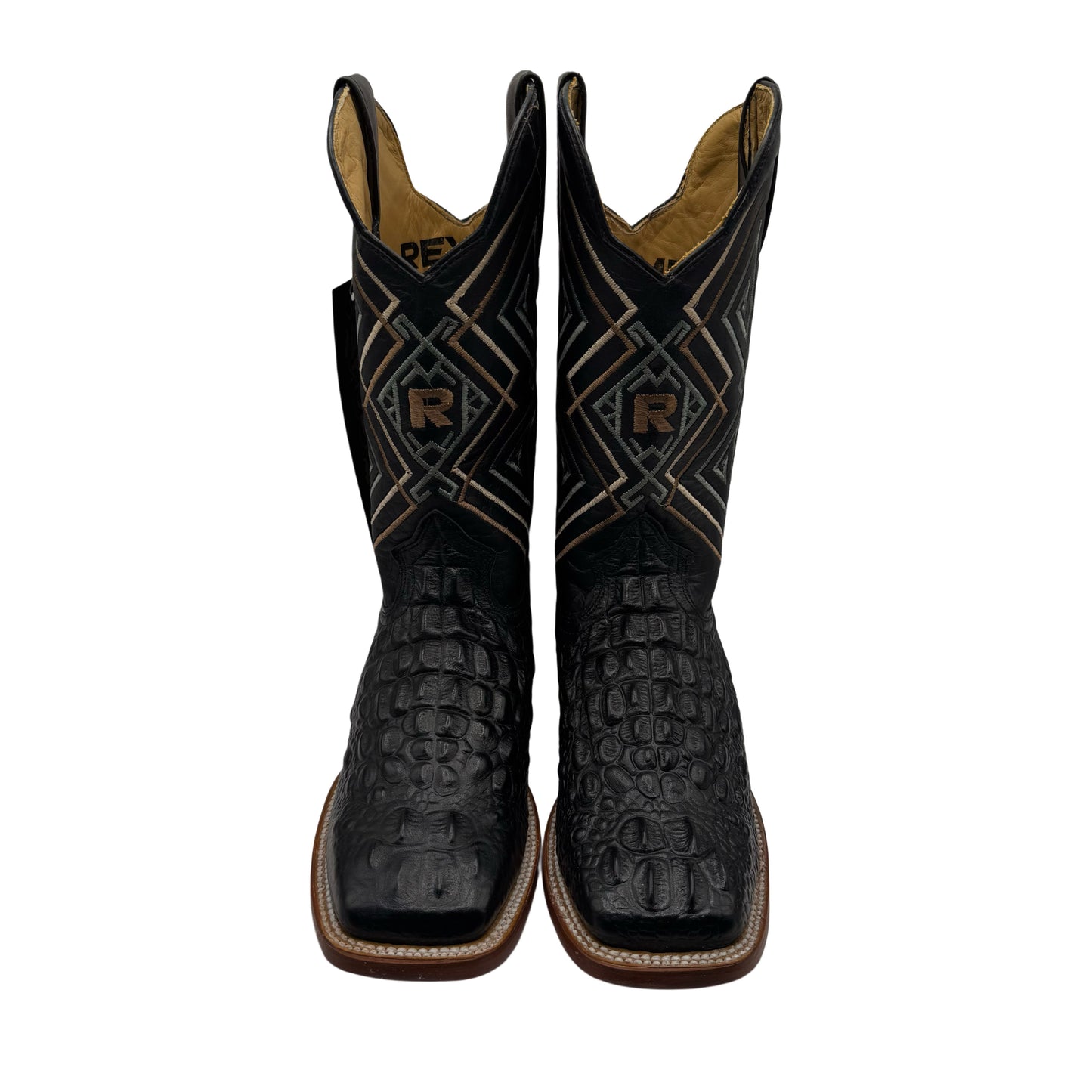 Reyme Black Caiman Neck-Square Toe