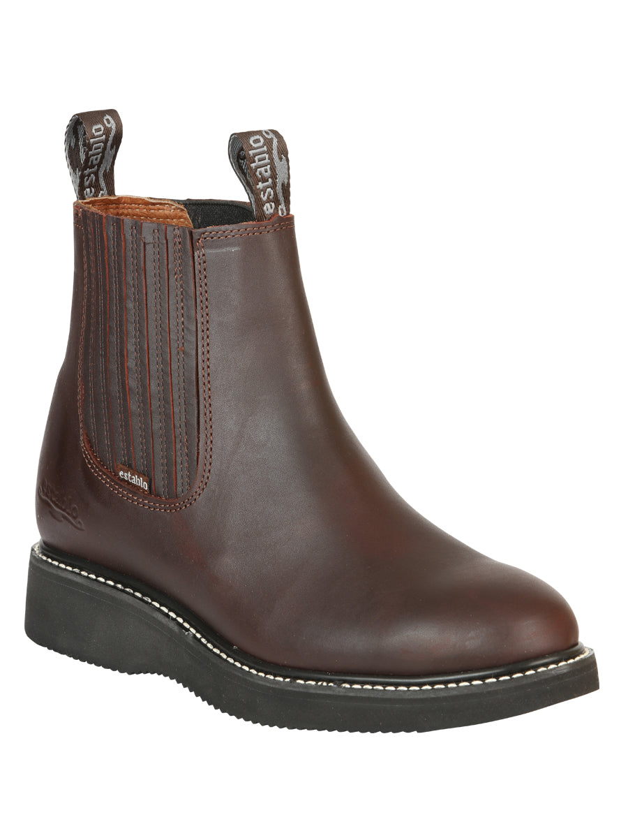 Establo Men’s Work Ankle Boot - Grasso Leather - Wine 24963