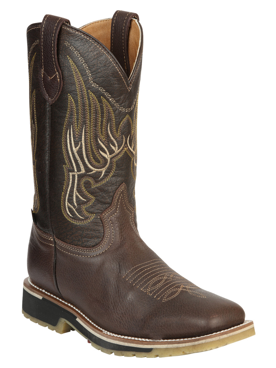 Establo Work Men’s Rodeo Boot - Bovine Grizzly Leather in Brown

  41539