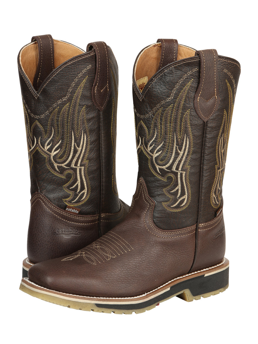 Establo Work Men’s Rodeo Boot - Bovine Grizzly Leather in Brown

  41539