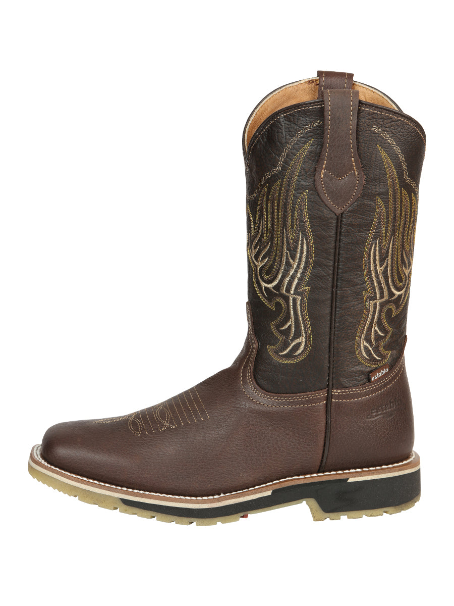 Establo Work Men’s Rodeo Boot - Bovine Grizzly Leather in Brown

  41539