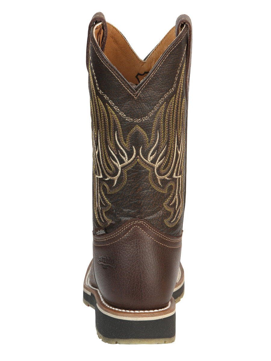 Establo Work Men’s Rodeo Boot - Bovine Grizzly Leather in Brown

  41539