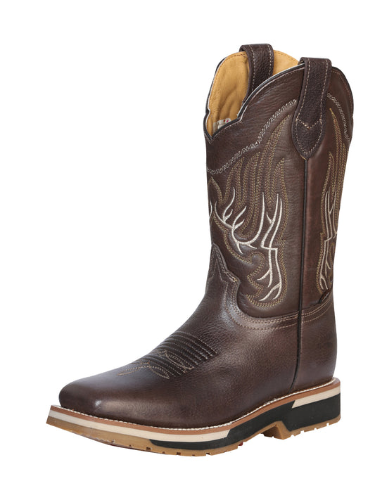 Establo Work Men’s Rodeo Boot - Bovine Grizzly Leather in Brown

  41539