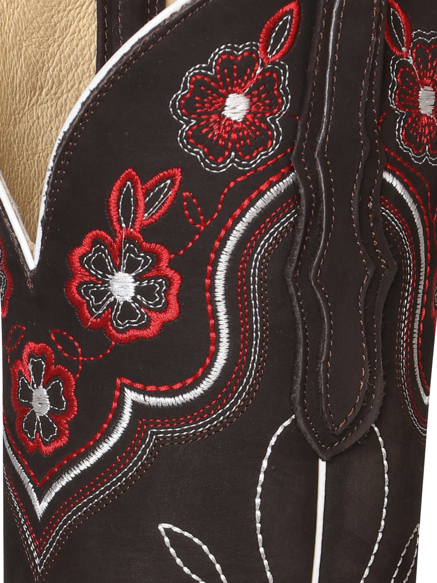 El General Womens Rodeo Boot- Suede Dark Brown 42978