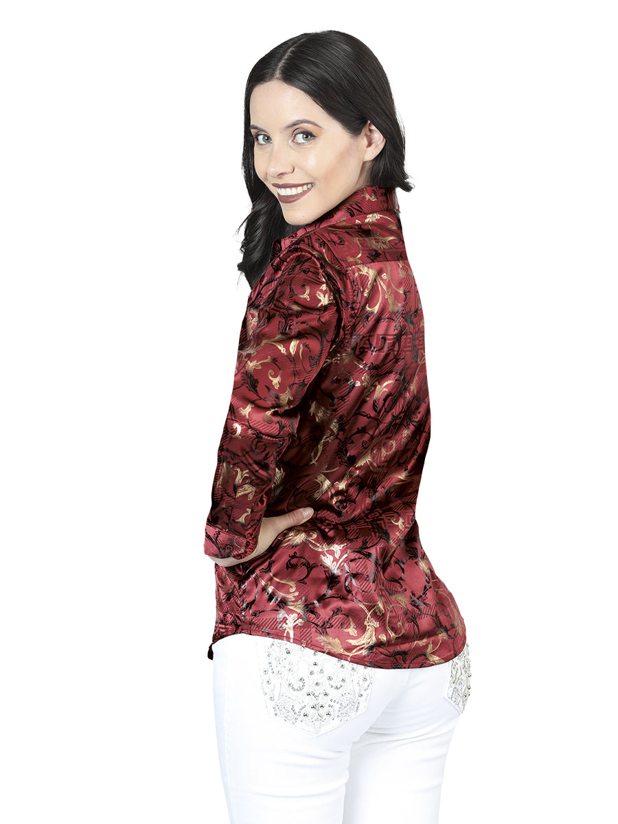 El General Burgundy Casual Long-Sleeve Shirt 44595
