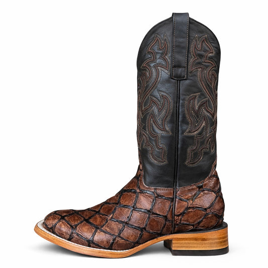 Dark Ranch Cognac Boots-Square Toe