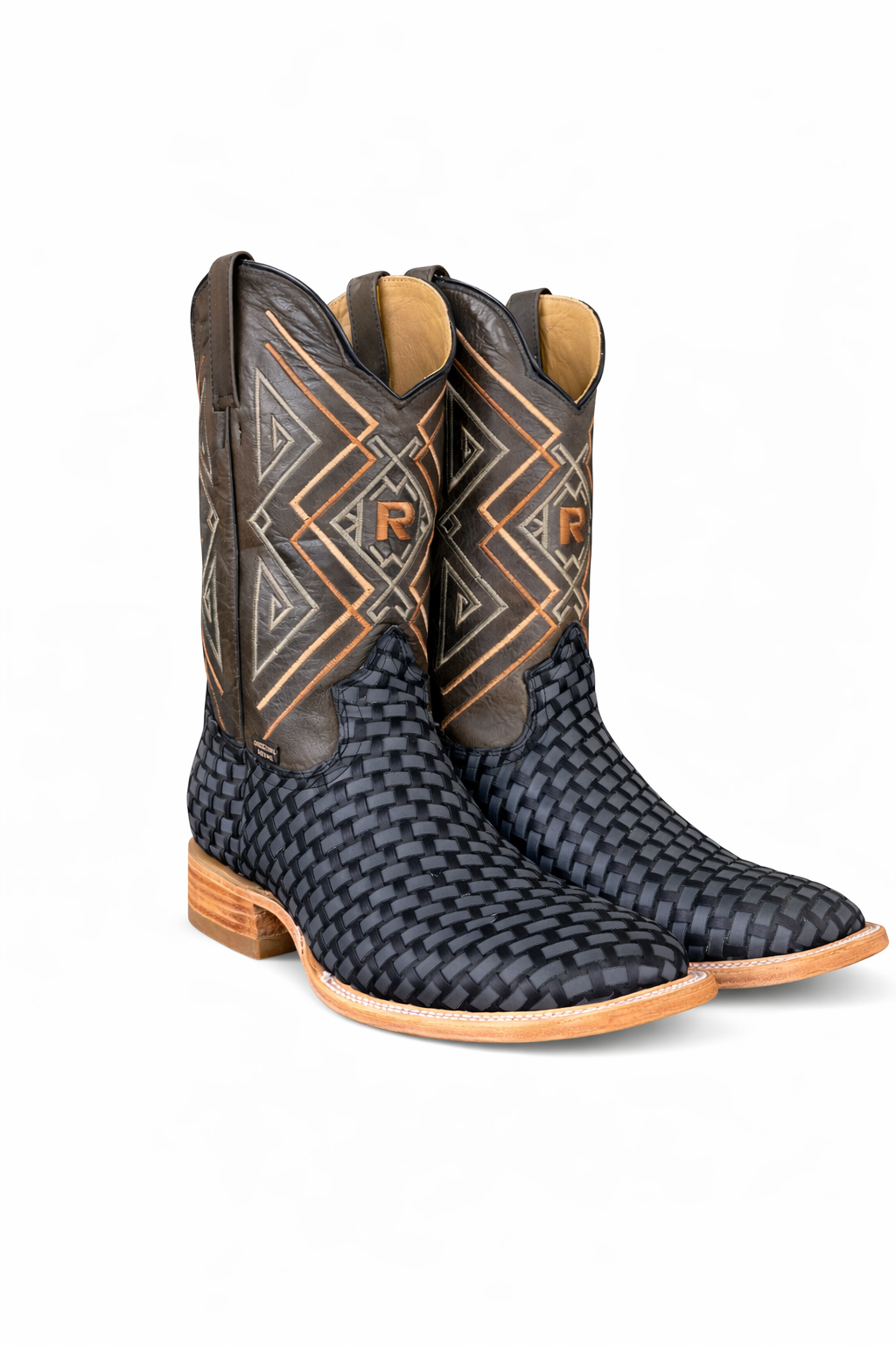 Reyme Basketweeve Handmade Boots-Square Toe