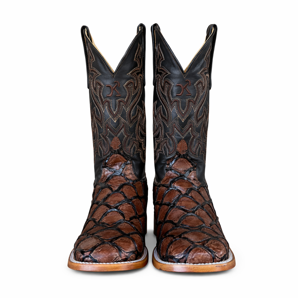 Dark Ranch Cognac Boots-Square Toe
