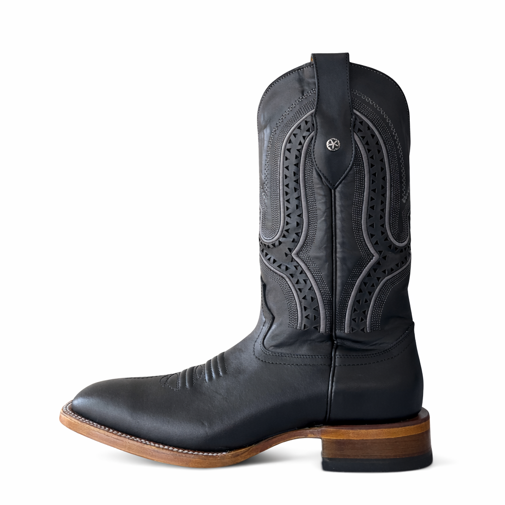 Dark Ranch Black Leather Classic- Square Toe