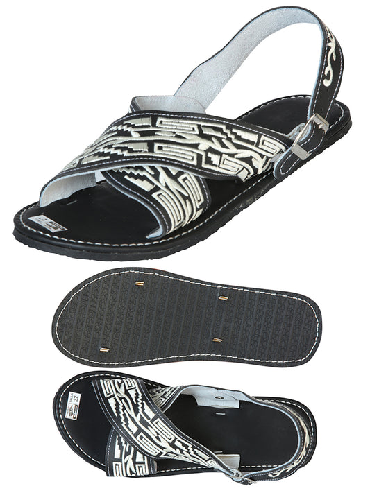 Mexican Artisanal Sandals Leather Black  603786