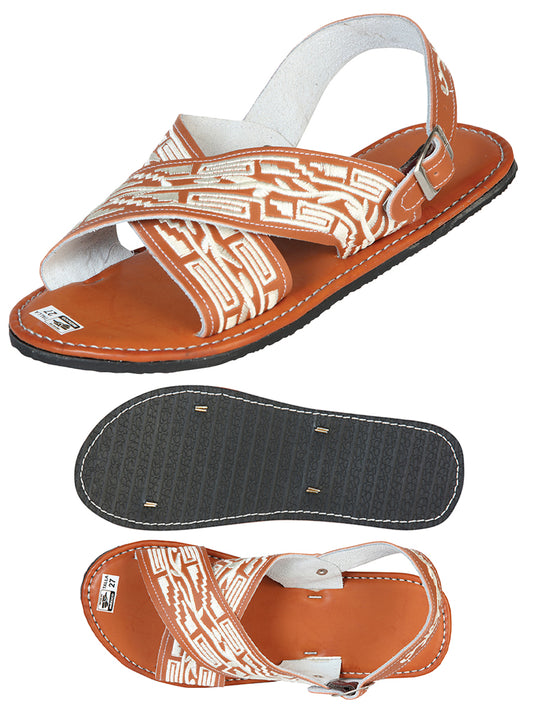 Mexican Artisanal Sandals Leather  Natural  603787