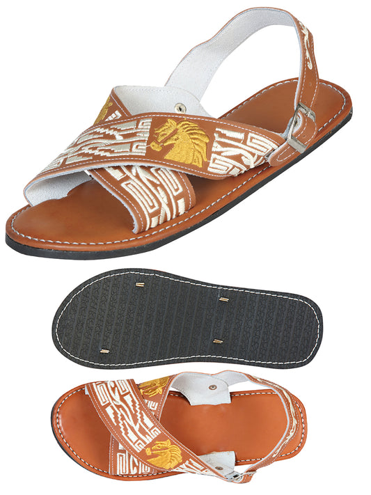 Mexican Artisanal Sandals Leather, Natural Horse 603793
