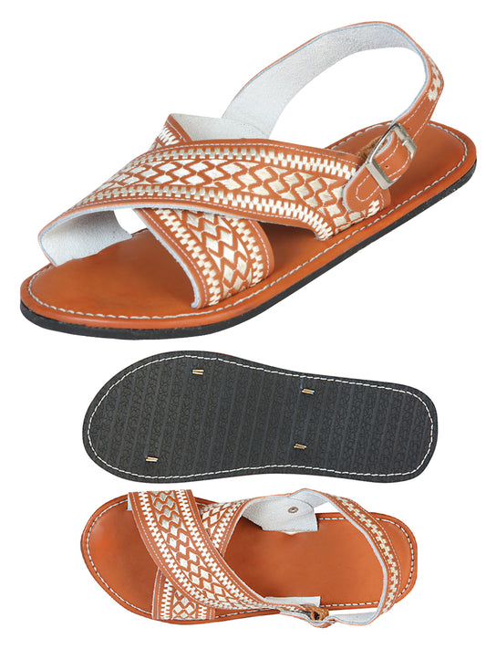 Mexican Artisanal Sandals Leather Natural 603796