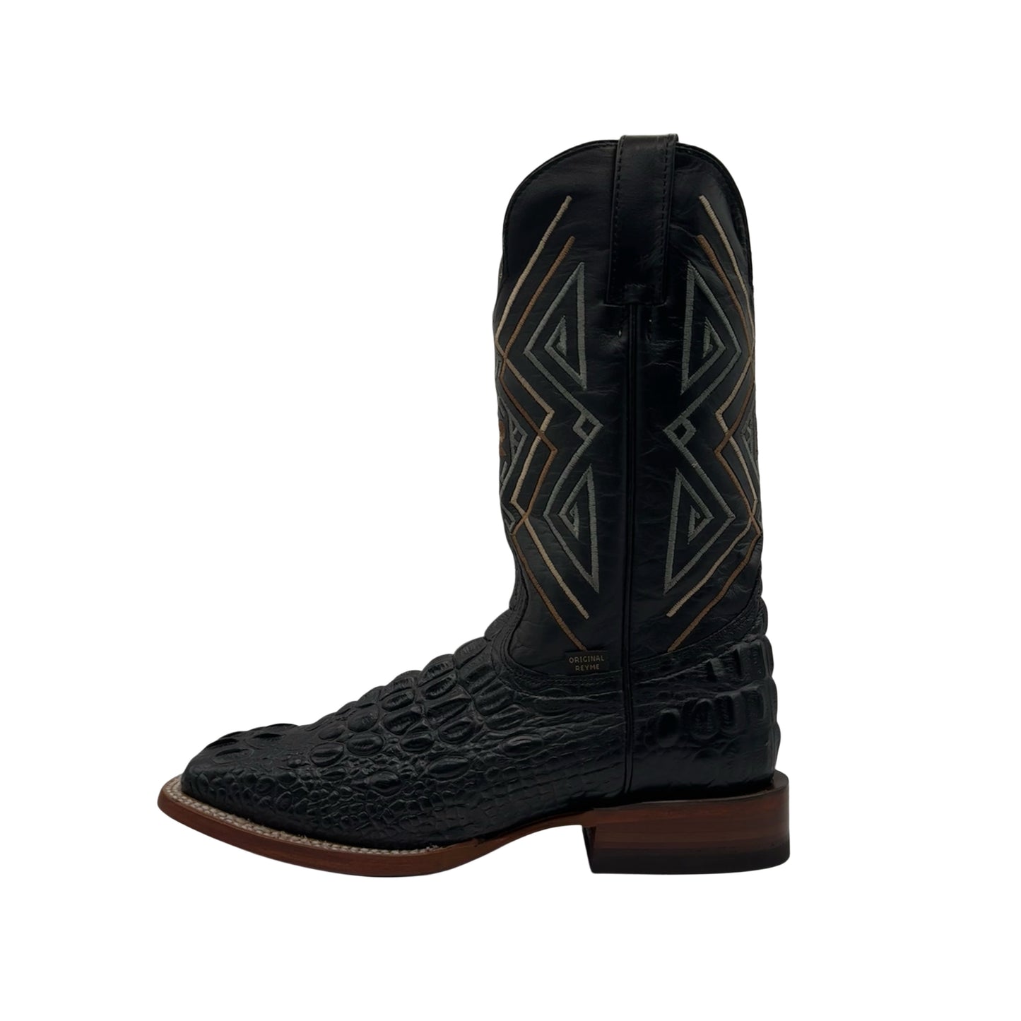 Reyme Black Caiman Neck-Square Toe