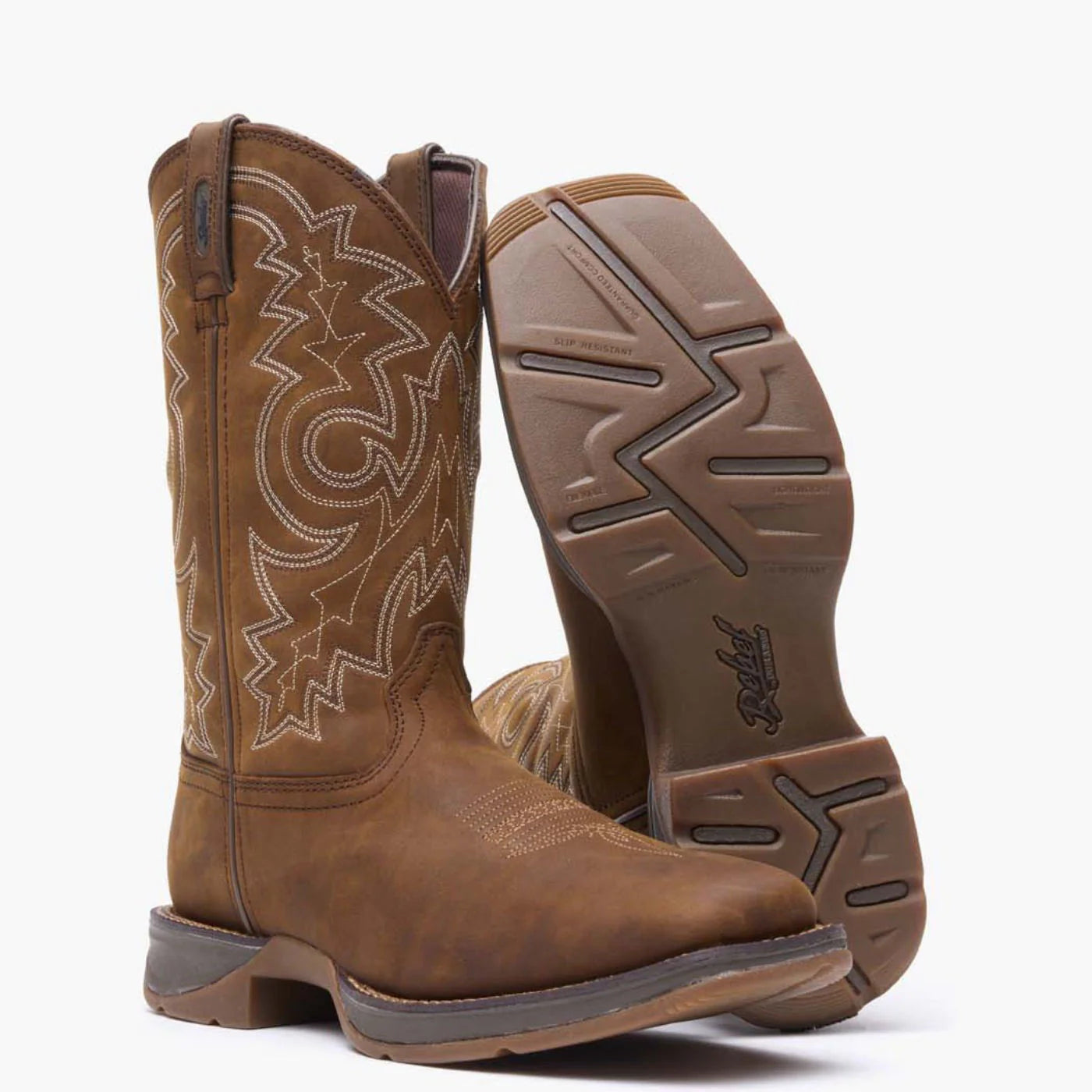 REBEL BY DURANGO PULL-ON WESTERN BOOT BROWN