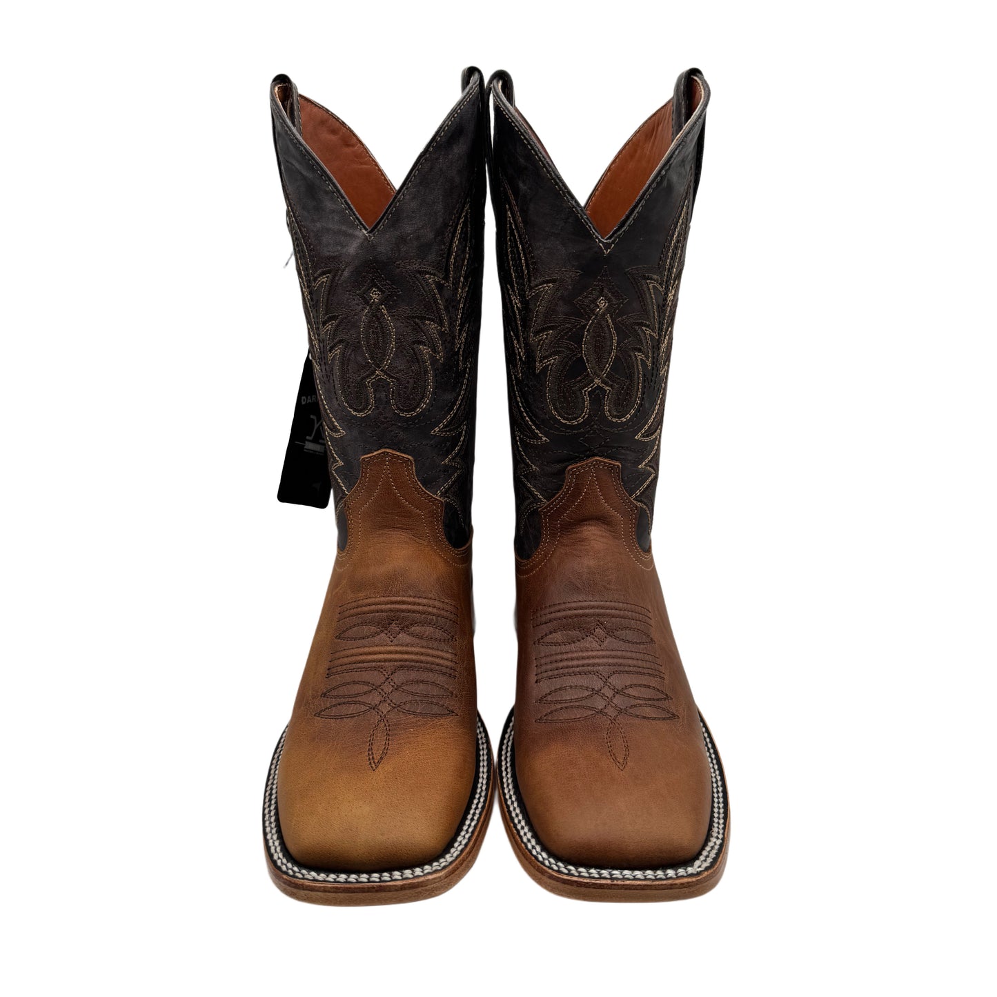 Dark Ranch Brown Leather Boots- Square Toe