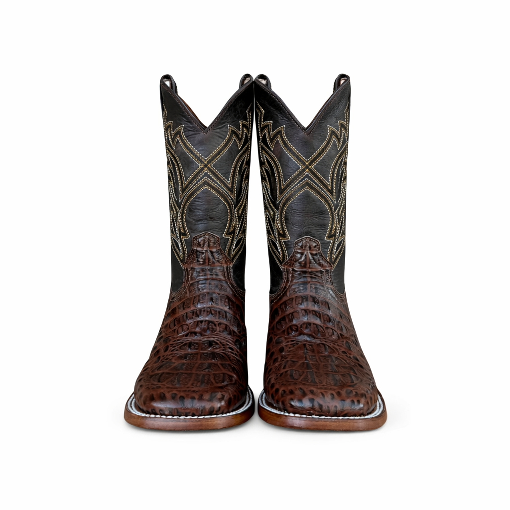 Dark Ranch Brown Nile Loin Boots-Square Toe