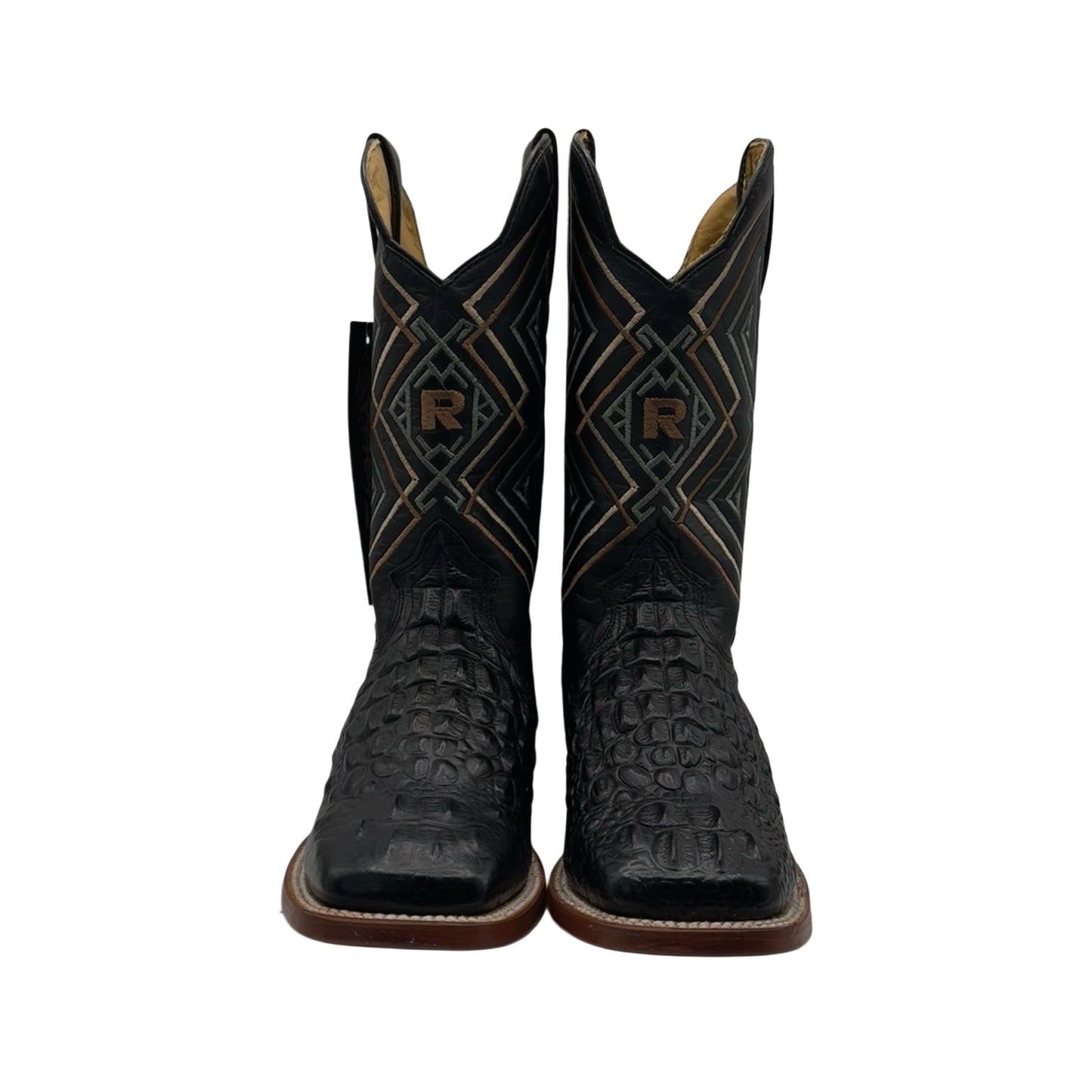 Reyme Black Caiman Neck-Square Toe