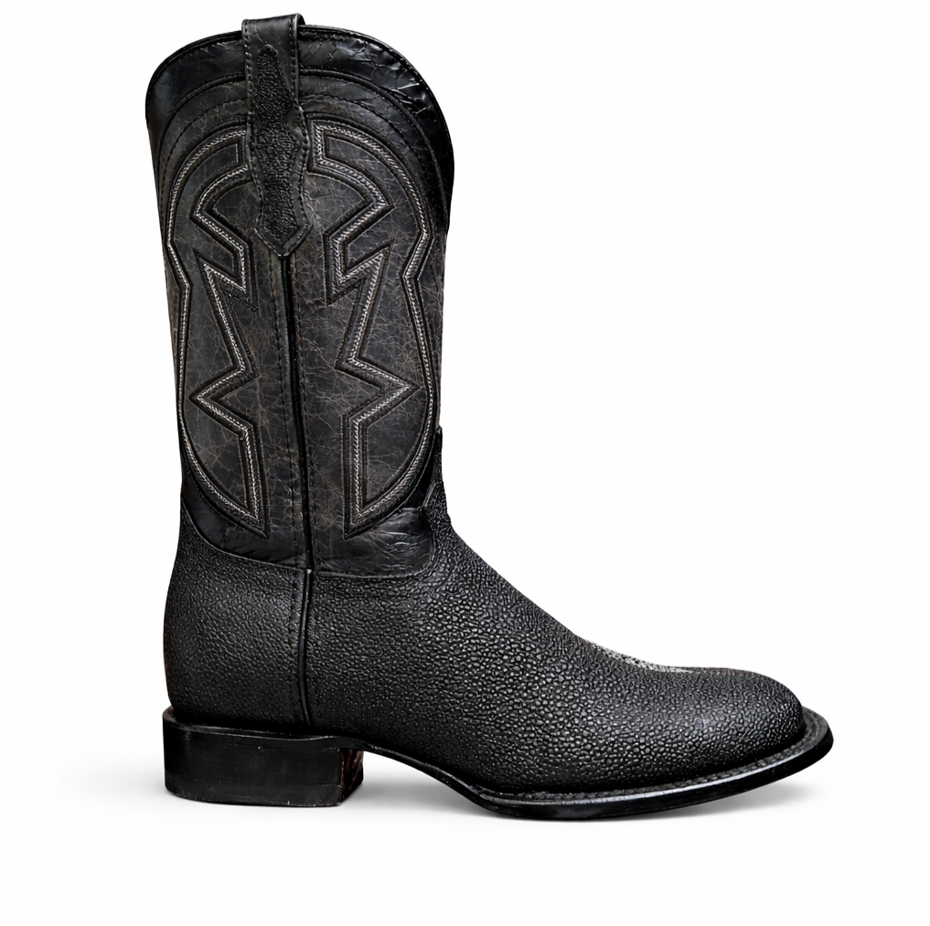 El General Black Stingray Boots-Square Toe