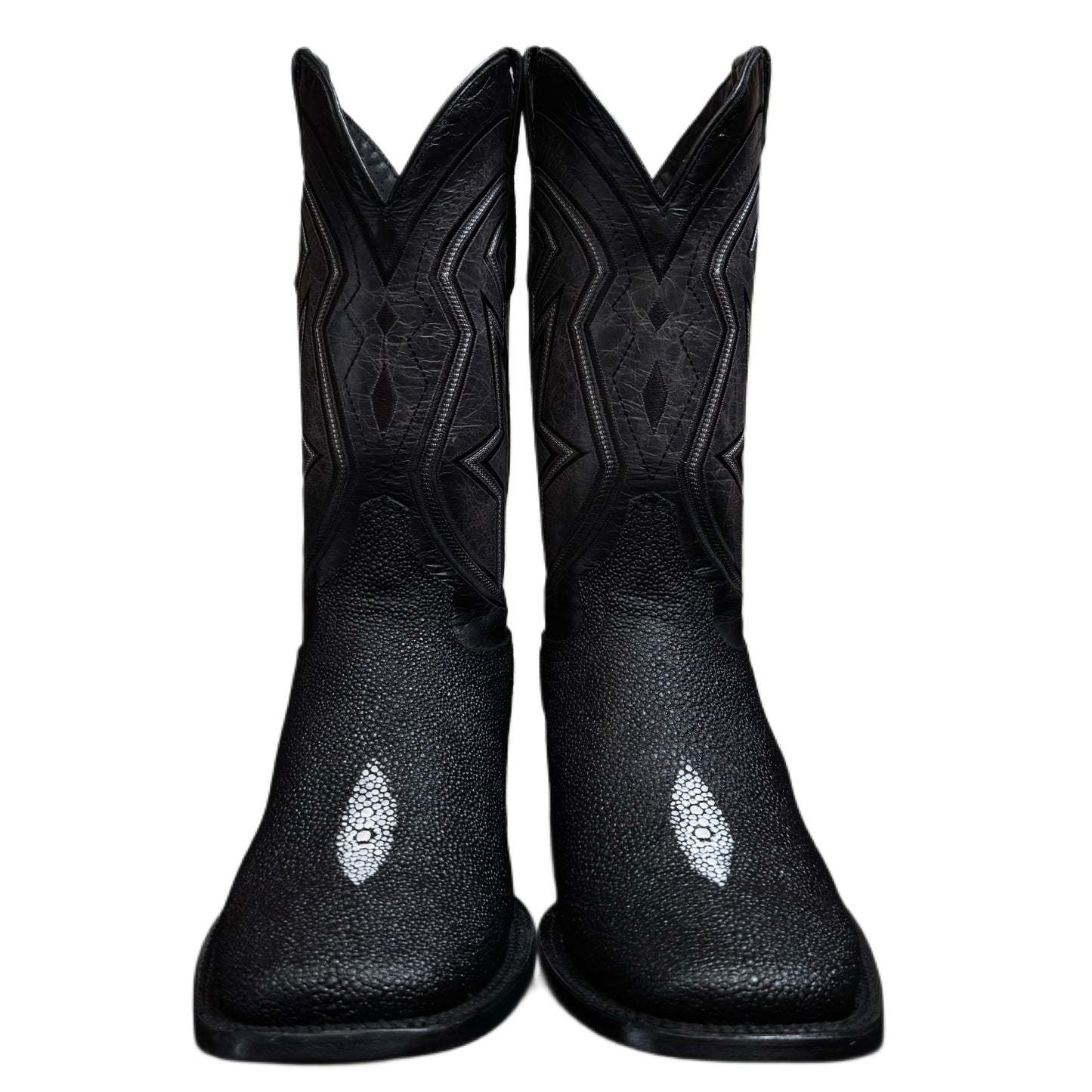 El General Black Stingray Boots-Square Toe