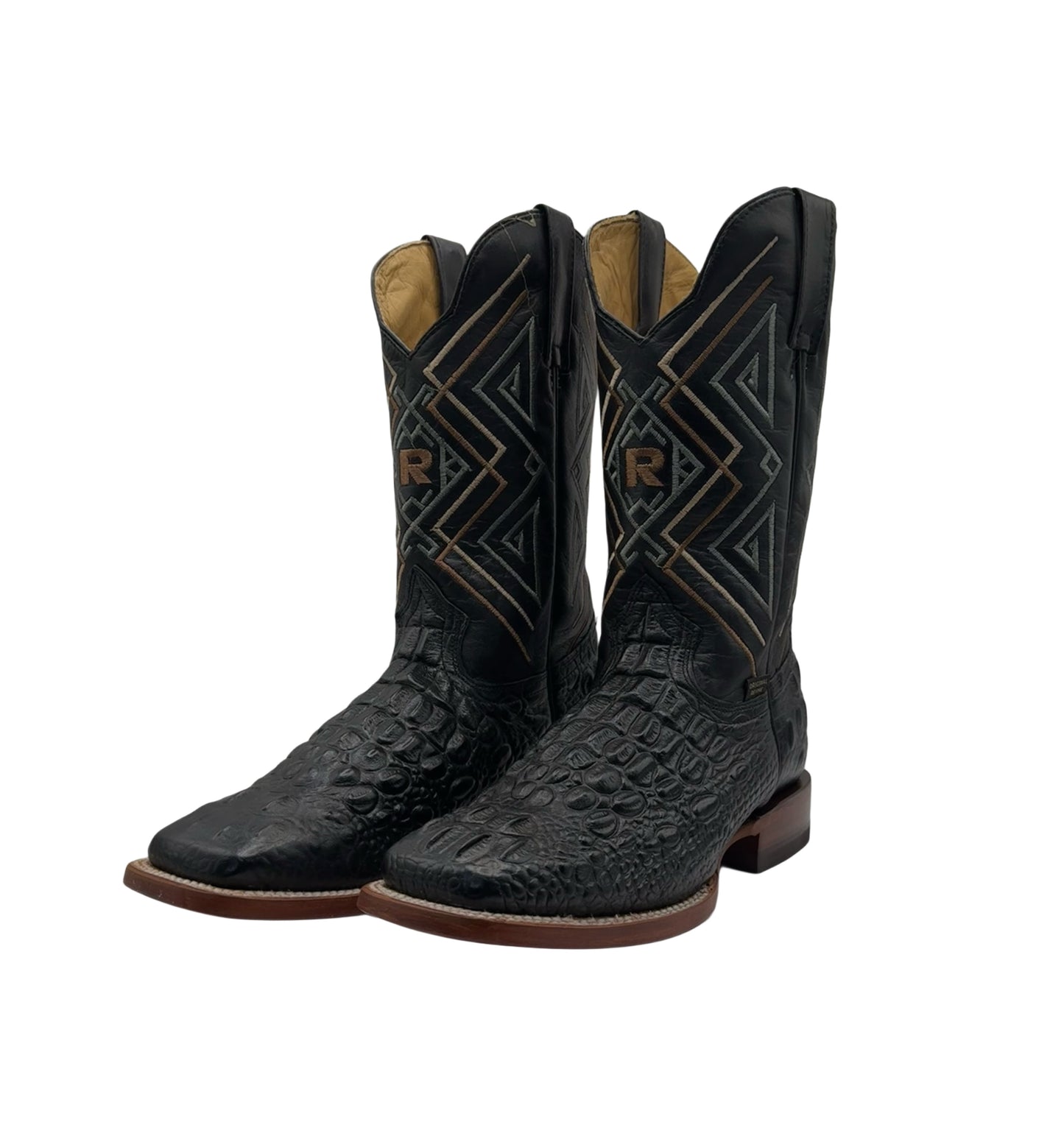Reyme Black Caiman Neck-Square Toe
